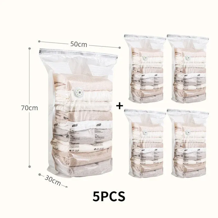 2025 Household Essentials5-piece reusable non-vacuum compression storage bags.