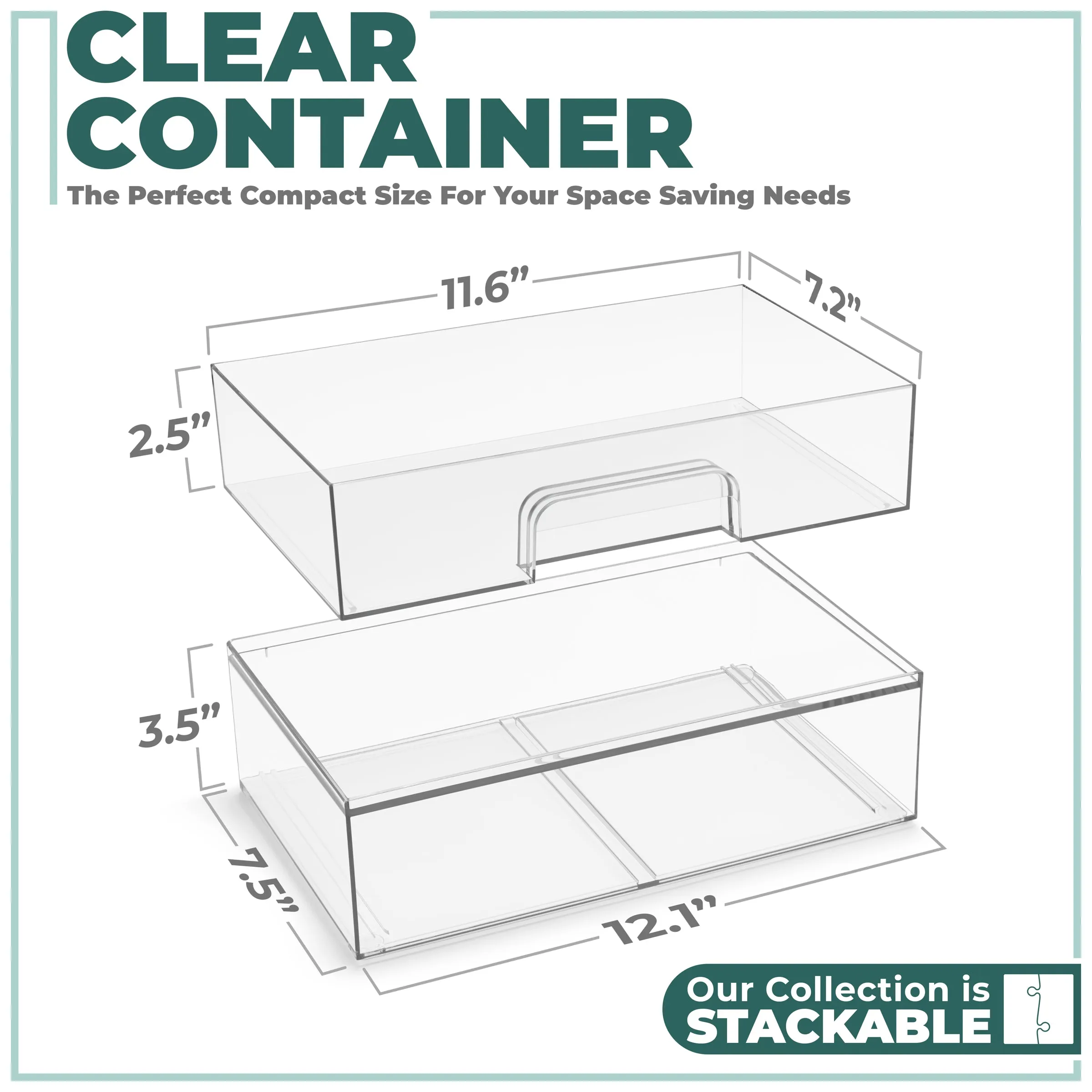 Acrylic Organizer Storage Drawers (2 Flat Drawer)
