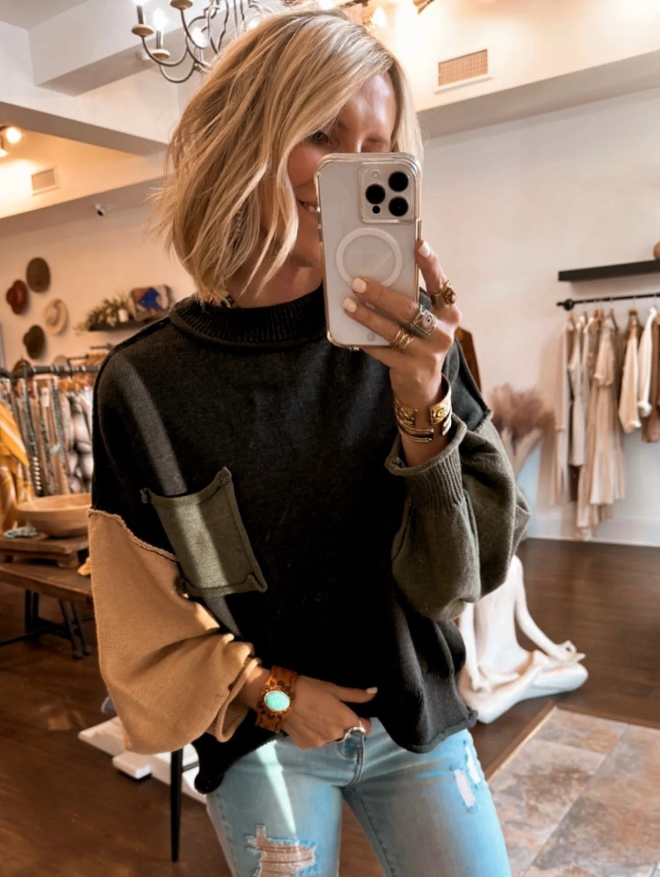 Bella Sweater (Color Block)