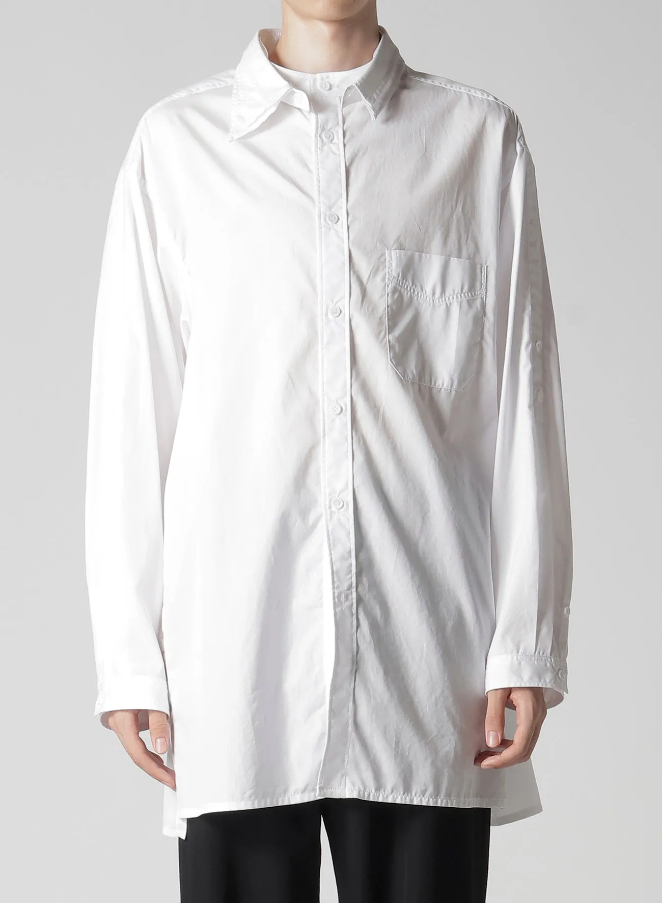 CHAIN STITCH BROAD SPARE TRIPLE COLLAR BLOUSE