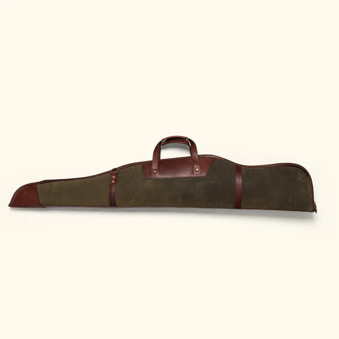 Dakota Waxed Canvas Rifle Case | Green w/ Dark Briar Leather