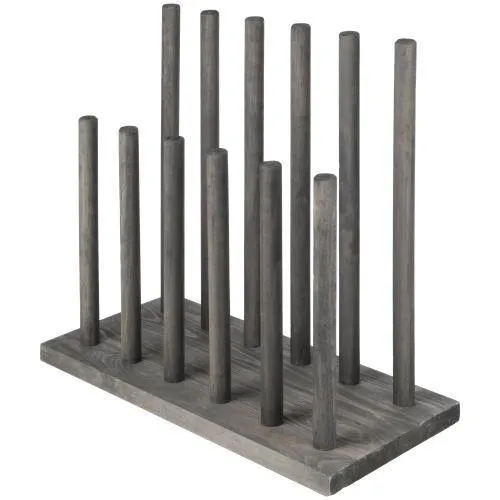 Distressed Gray Wood 6-Pair Boot Storage Rack
