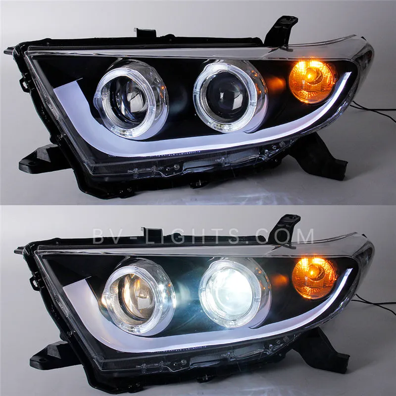 For Toyota Highlander 2012-2014 Modified headlight assembly Upgrade with DRL light