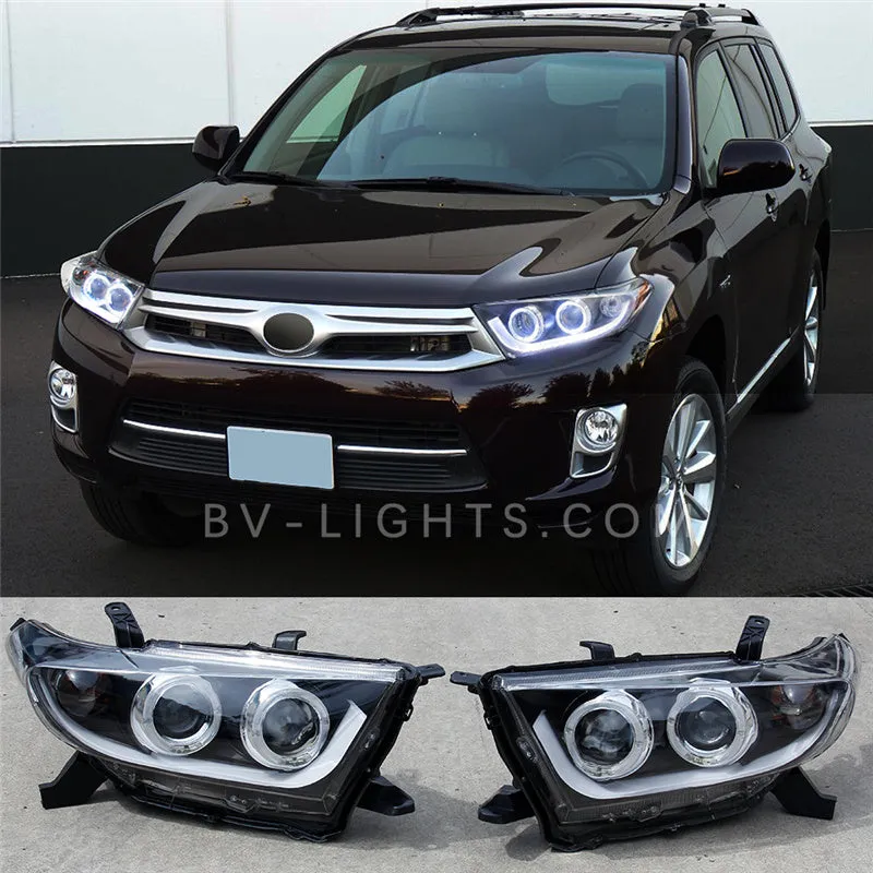 For Toyota Highlander 2012-2014 Modified headlight assembly Upgrade with DRL light