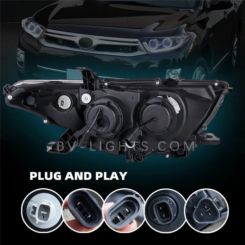 For Toyota Highlander 2012-2014 Modified headlight assembly Upgrade with DRL light