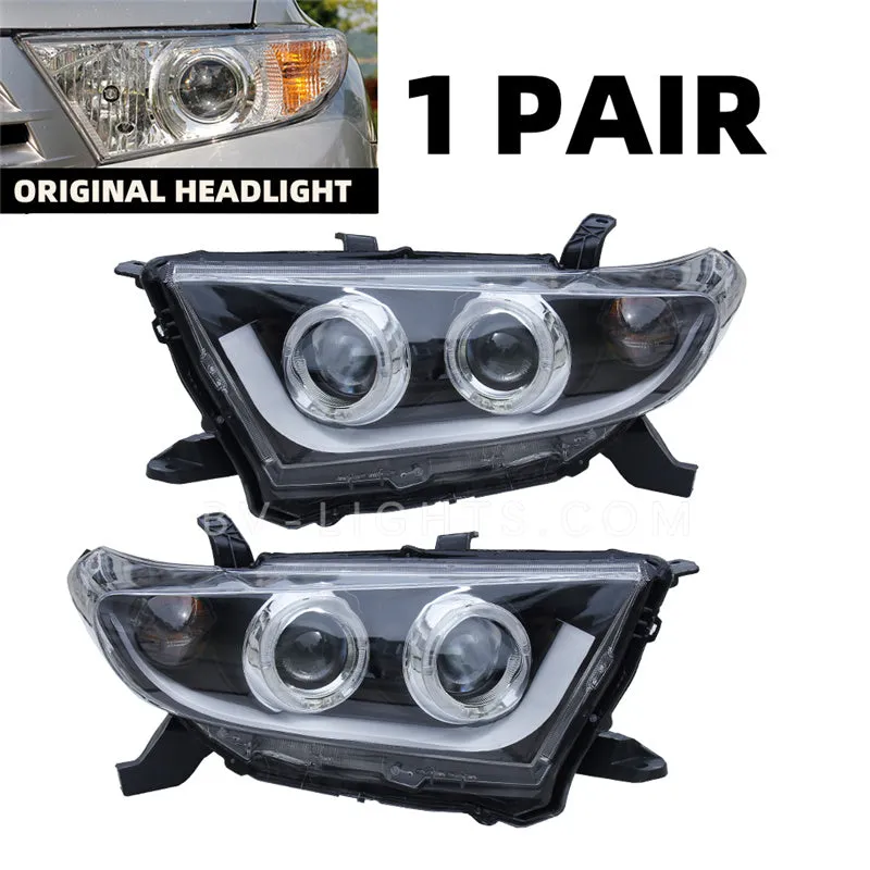 For Toyota Highlander 2012-2014 Modified headlight assembly Upgrade with DRL light