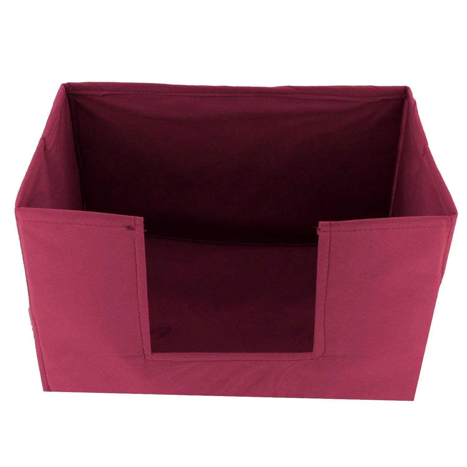 Heart Home Multiuses Non-Woven Closet Organizer, Storage Bin, Shelf Storage Oragnizer With Handle- Pack of 2 (Maroon)-HS43HEARTH26431