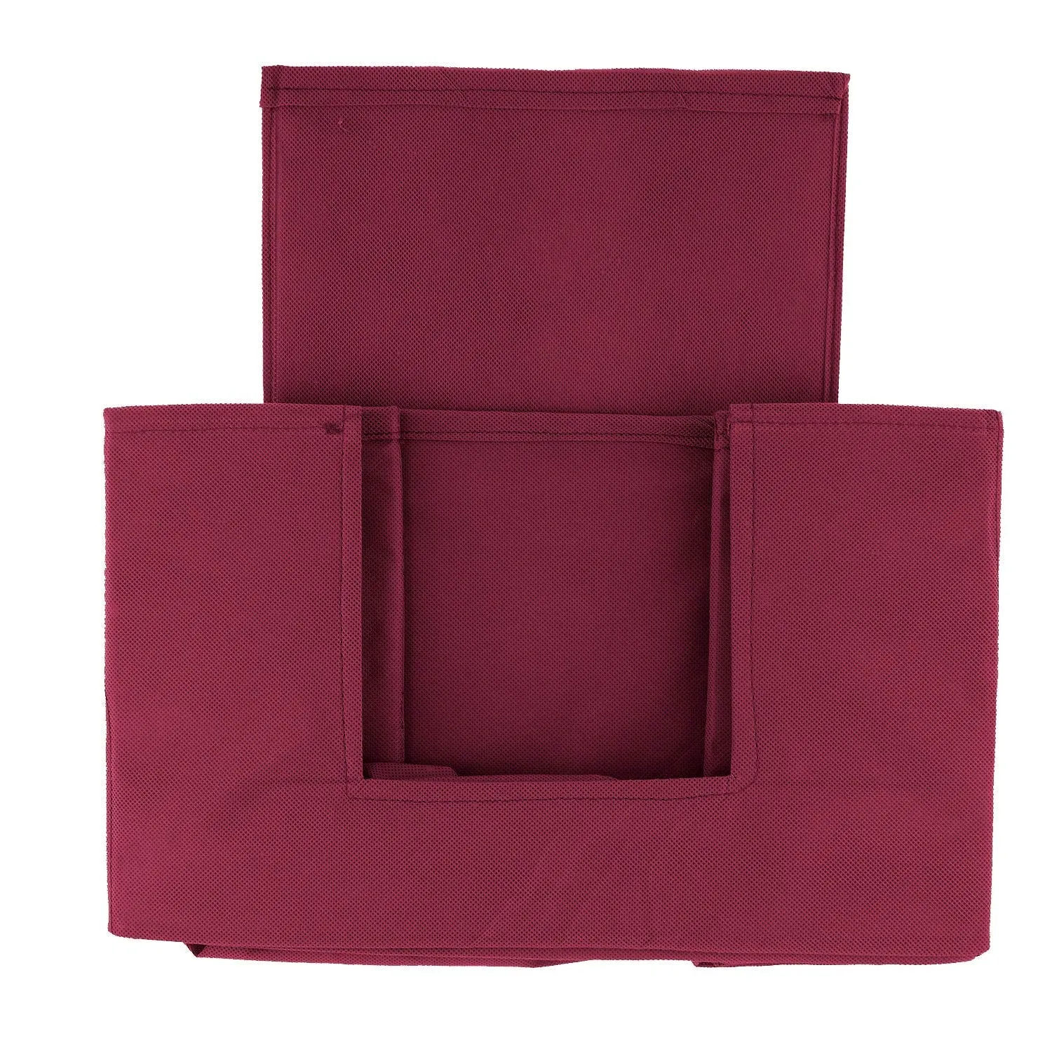 Heart Home Multiuses Non-Woven Closet Organizer, Storage Bin, Shelf Storage Oragnizer With Handle- Pack of 2 (Maroon)-HS43HEARTH26431
