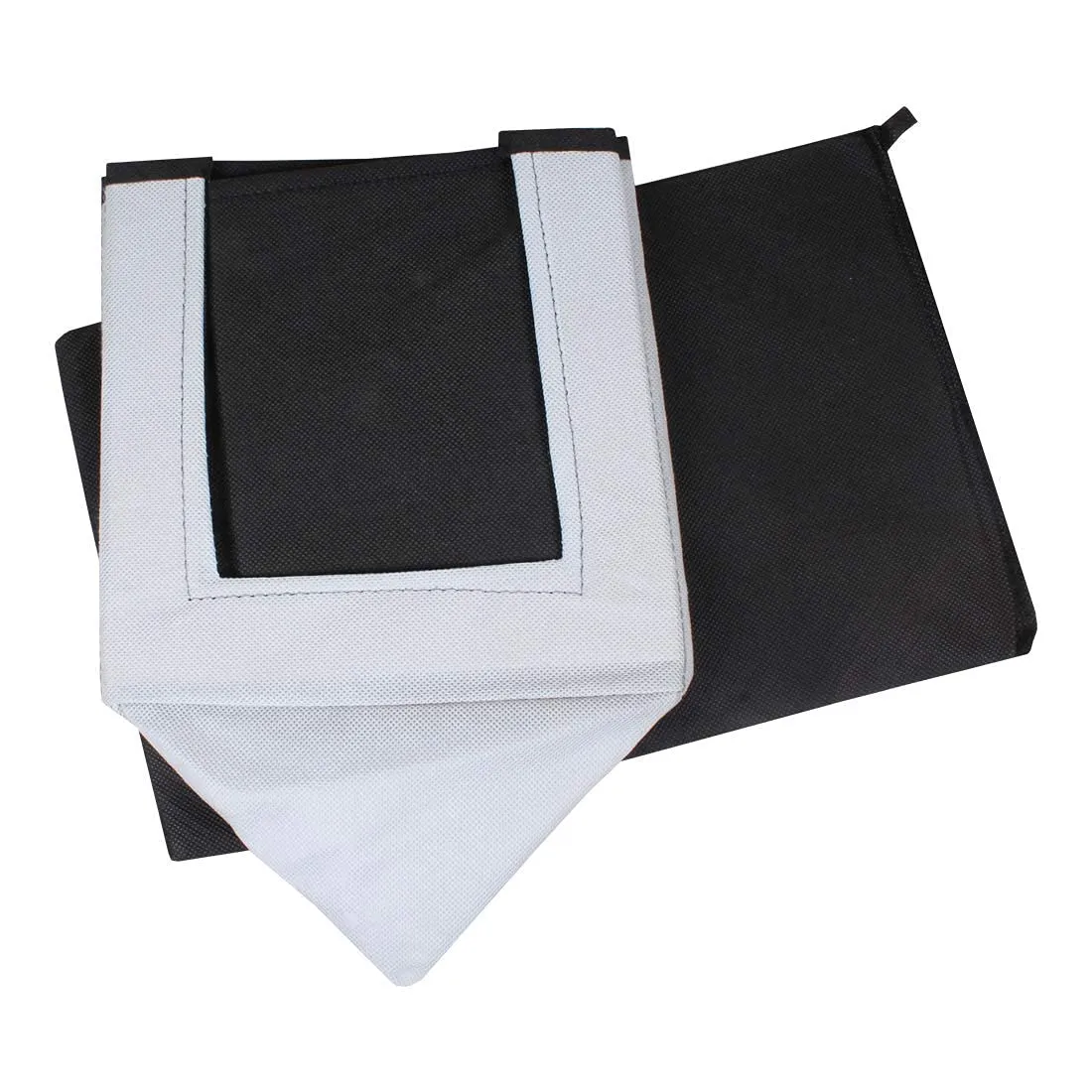 Heart Home Multiuses Non-Woven Closet Organizer With Handles- Pack of 4 (Black & Grey) -HS43HEARTH26543