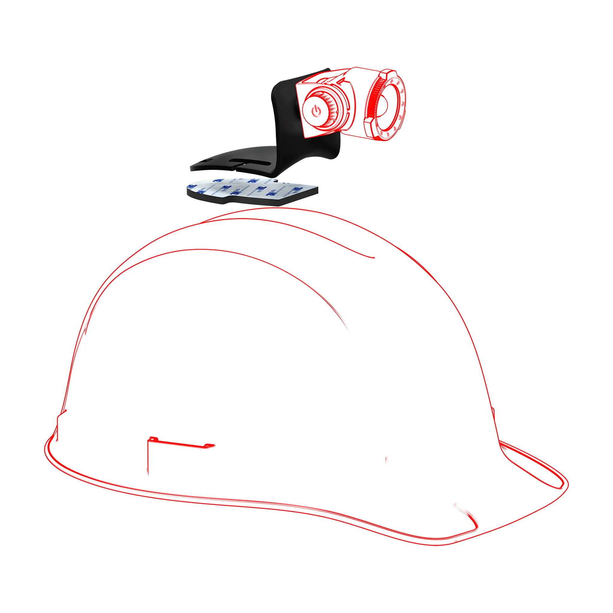 Helmet Connecting Kit Type H | Headlamp Helmet Mount