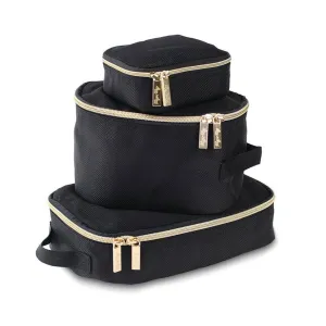Itzy Ritzy - Pack Like a Boss Black & Gold Packing Cubes