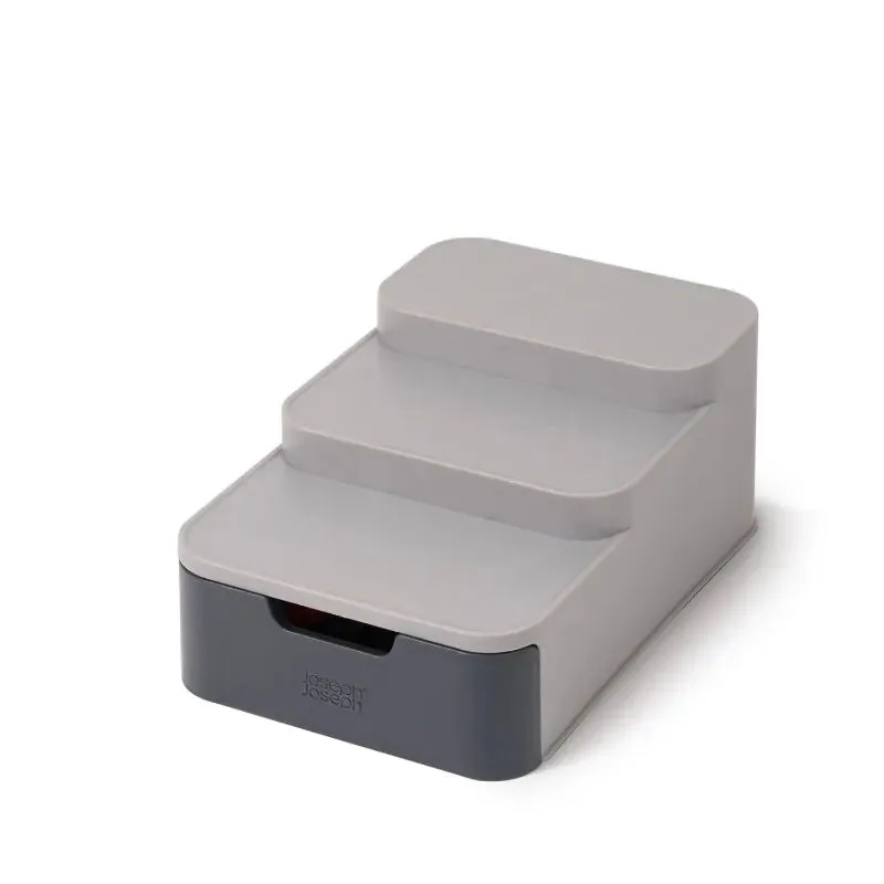 Joseph Joseph Cupboard Store Compact Grey Multi-Purpose Shelf Organizer | 3 Tier