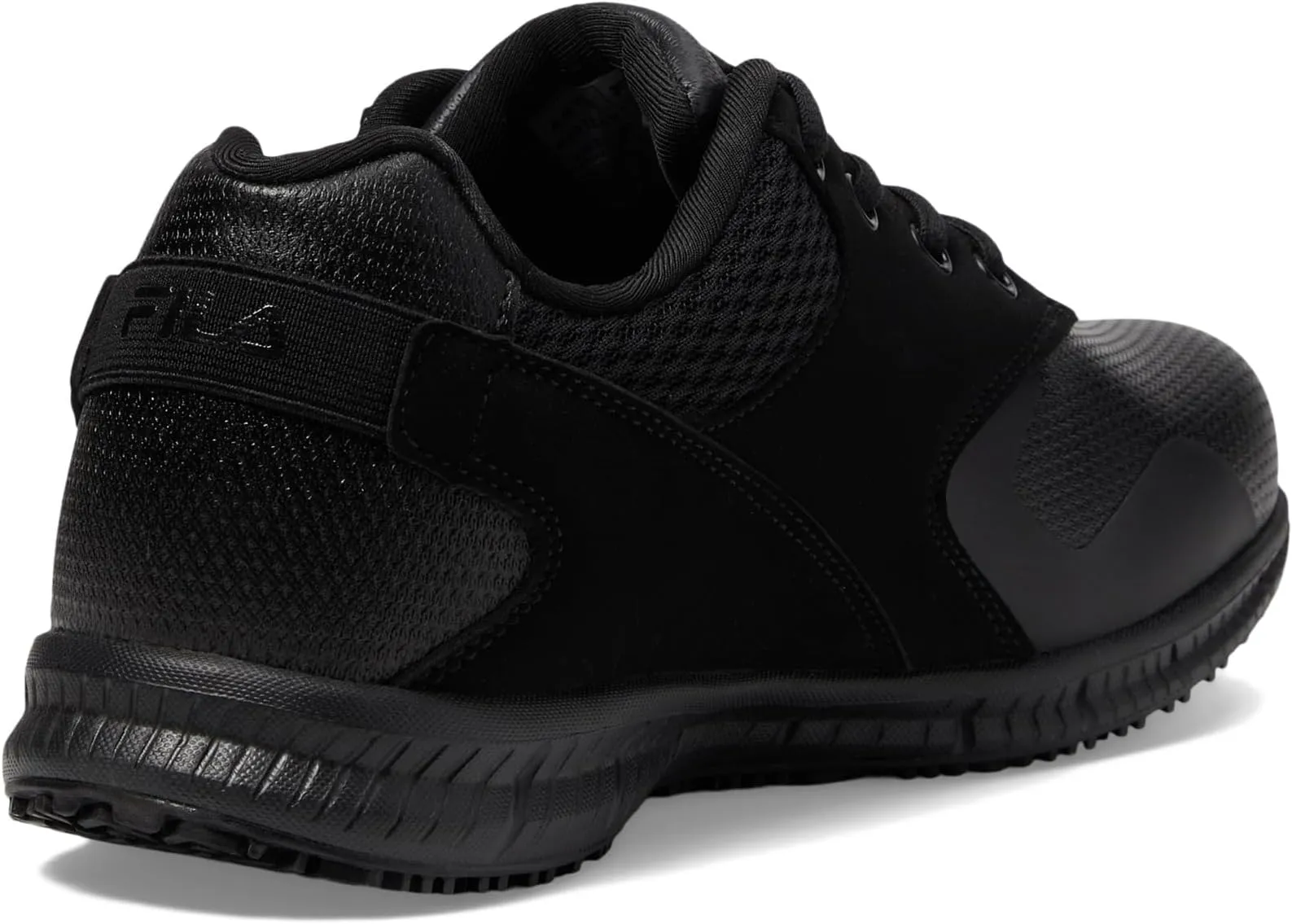 Memory Layers Slip Resistant Fila Sneakers, Black/Black/Black