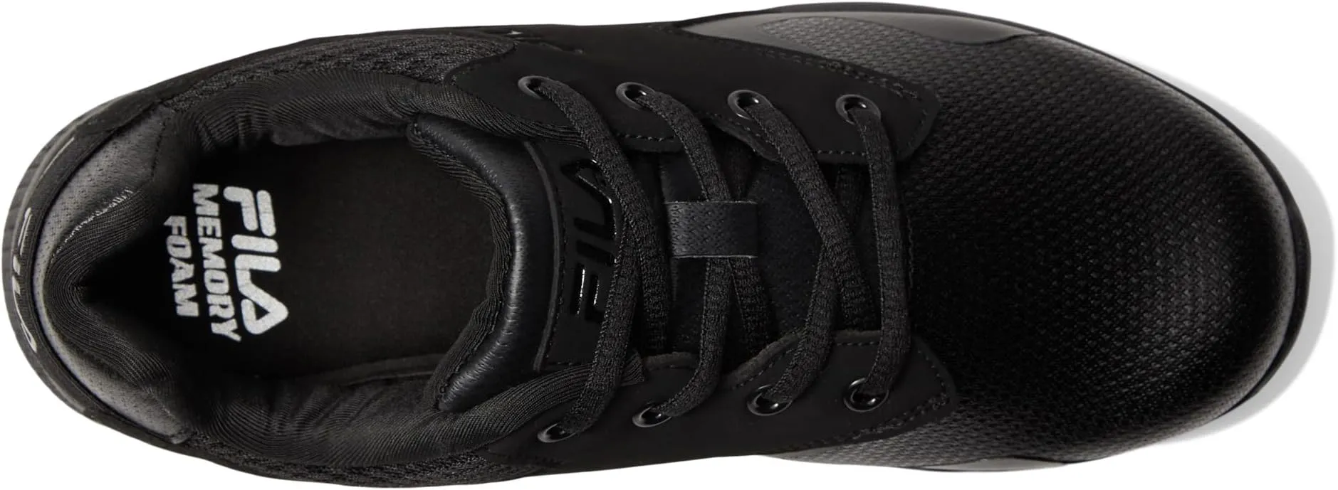 Memory Layers Slip Resistant Fila Sneakers, Black/Black/Black
