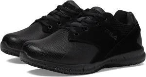Memory Layers Slip Resistant Fila Sneakers, Black/Black/Black