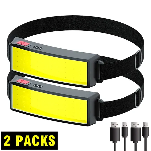 New COB Soft Lighting Headlights USB Rechargeable Fishing Lights Outdoor Camping Head-mounted Strong Headlights
