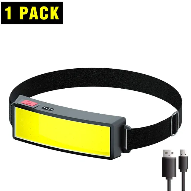 New COB Soft Lighting Headlights USB Rechargeable Fishing Lights Outdoor Camping Head-mounted Strong Headlights