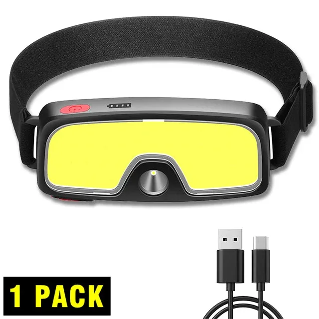 New COB Soft Lighting Headlights USB Rechargeable Fishing Lights Outdoor Camping Head-mounted Strong Headlights