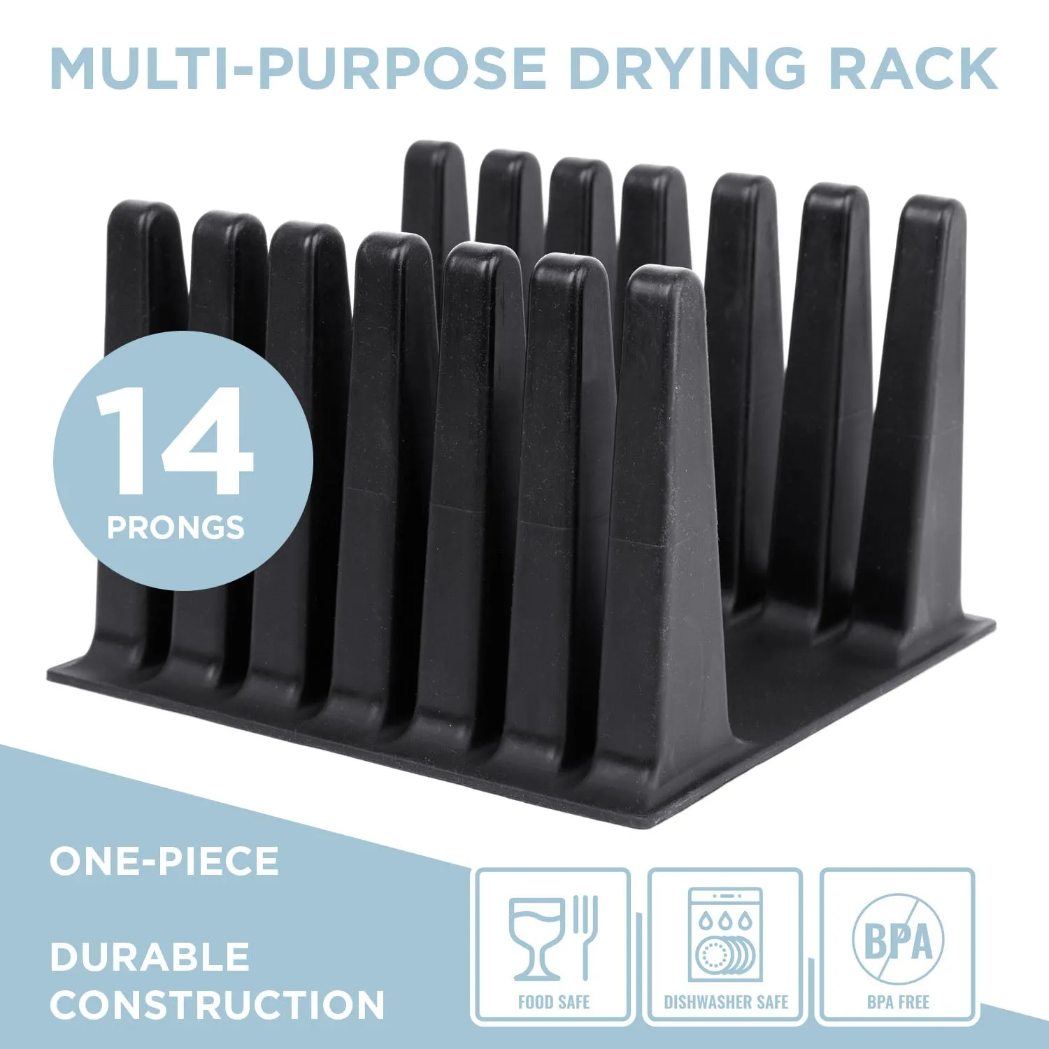 Nordic By Nature Silicone Drying Rack For Reusable Bags - (Black Onyx)