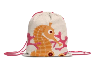 Pink Seahorse children's activity bag