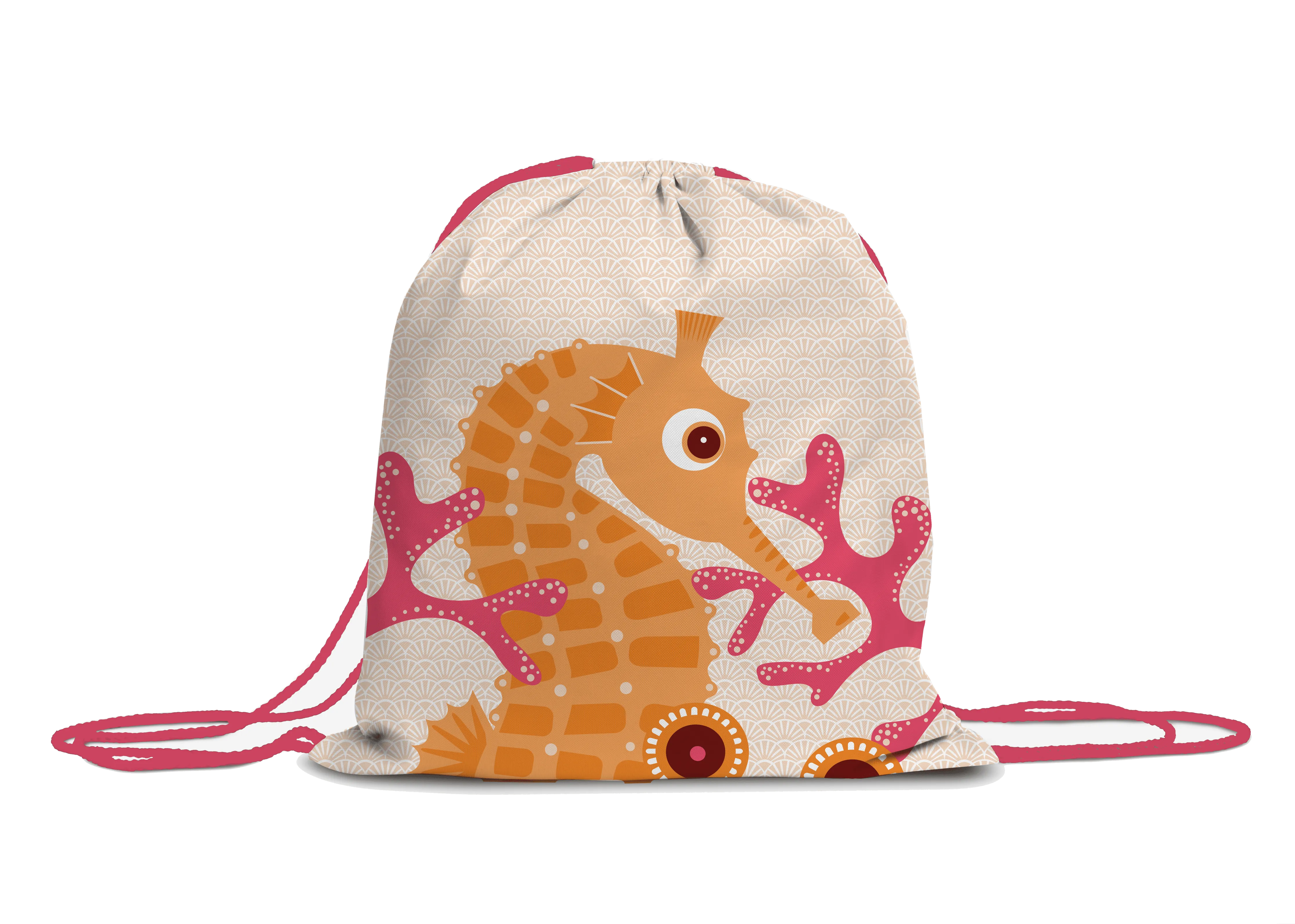 Pink Seahorse children's activity bag
