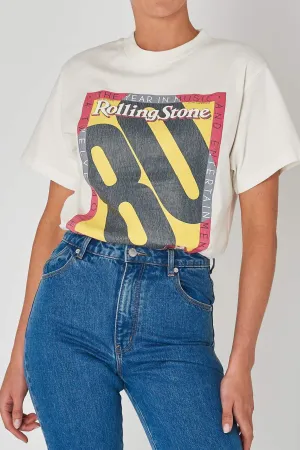 ROLLA'S ROLLING STONE 80 TOMBOY TEE - VINTAGE WHITE