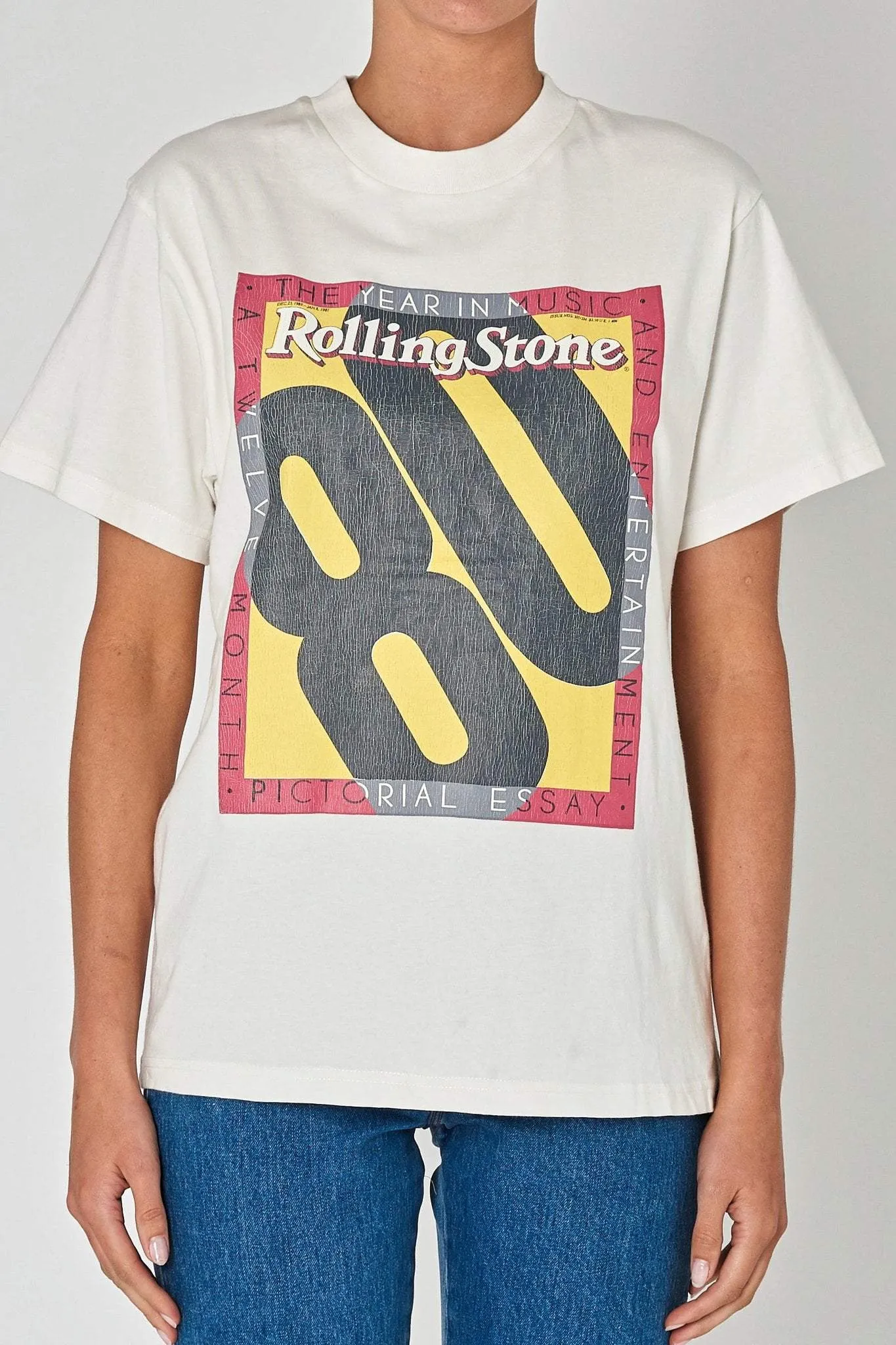 ROLLA'S ROLLING STONE 80 TOMBOY TEE - VINTAGE WHITE