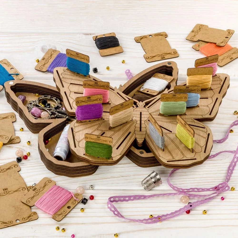Storage Box for handcraft and 33 bobbins included