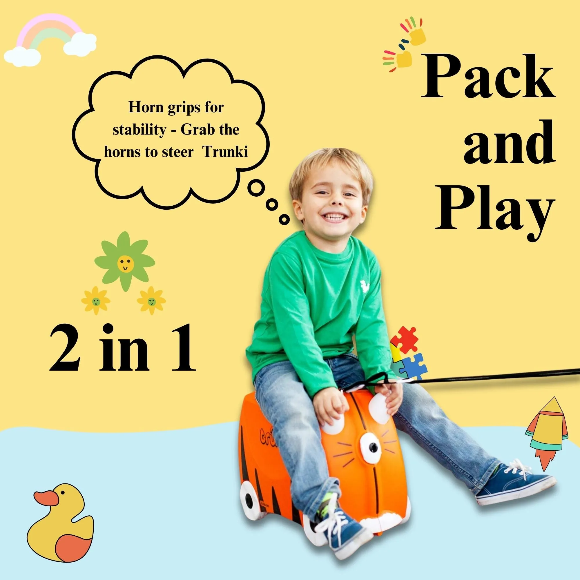 Trunki - Tipu Tiger, Childrens Ride-On Suitcase & Kid's Hand Luggage