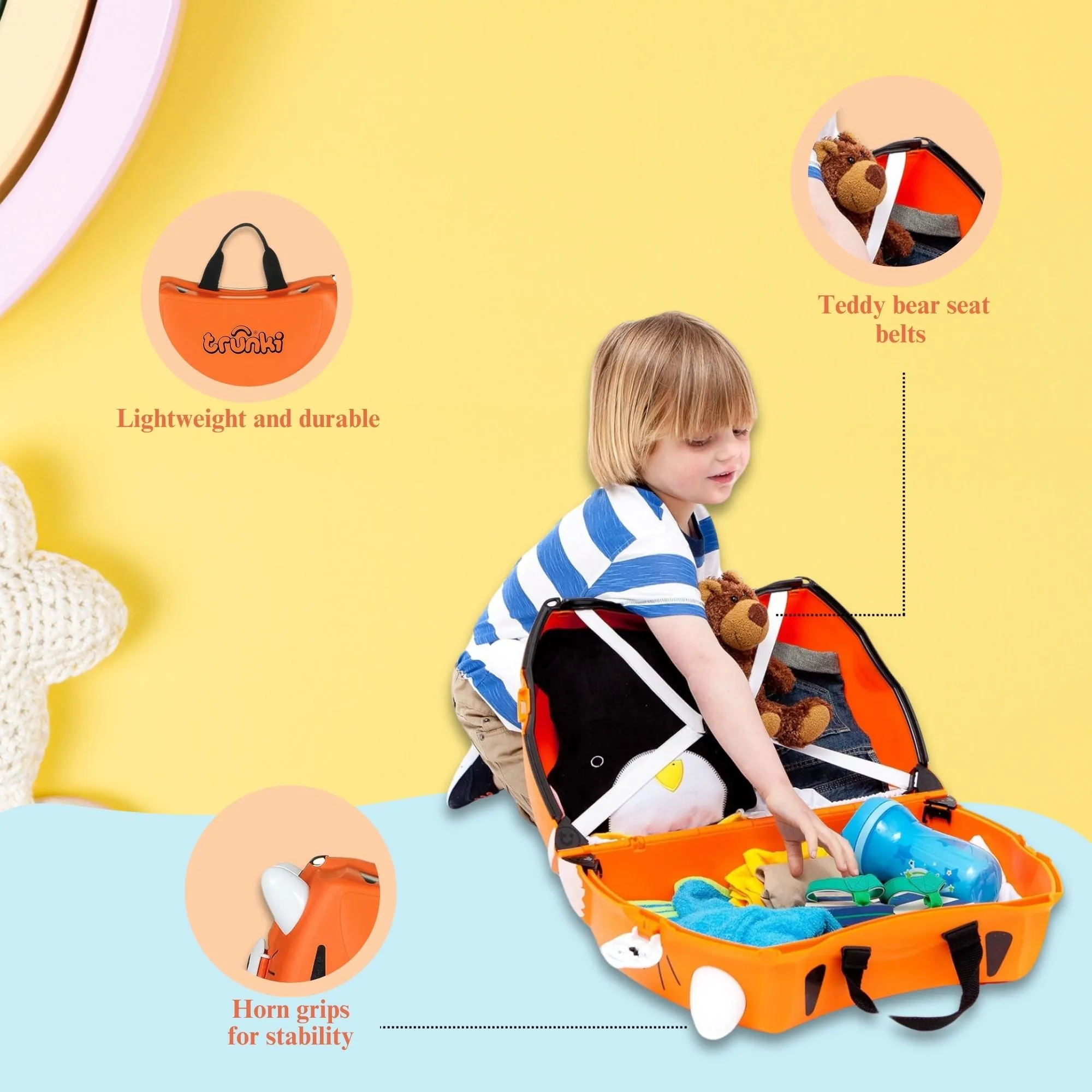 Trunki - Tipu Tiger, Childrens Ride-On Suitcase & Kid's Hand Luggage
