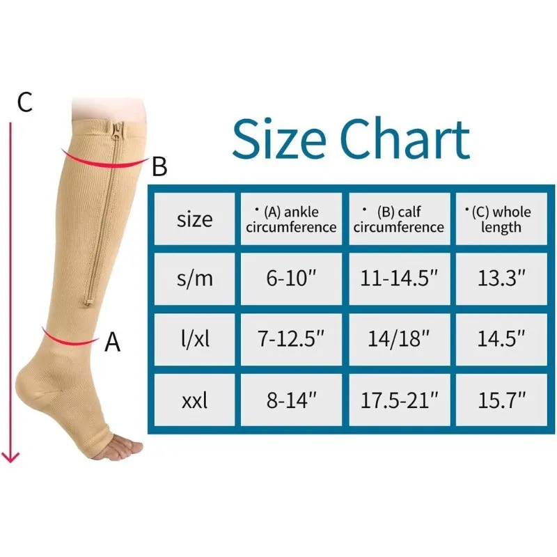Unisex Zipper Compression Socks